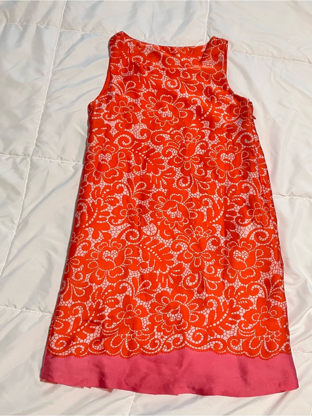 Kids Red Floral Lace-Overlay Dress by
